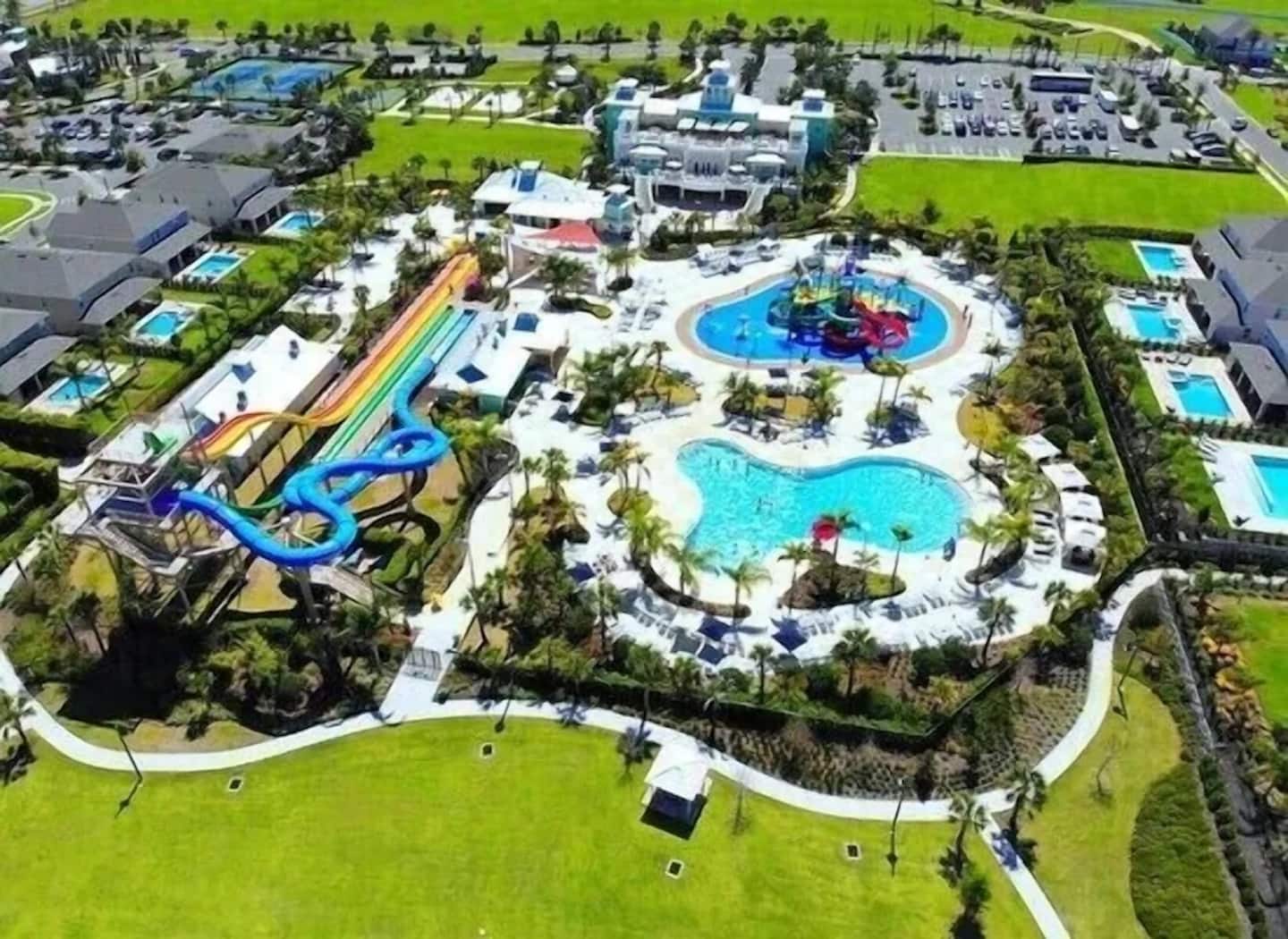 Encore resort water park aerial view