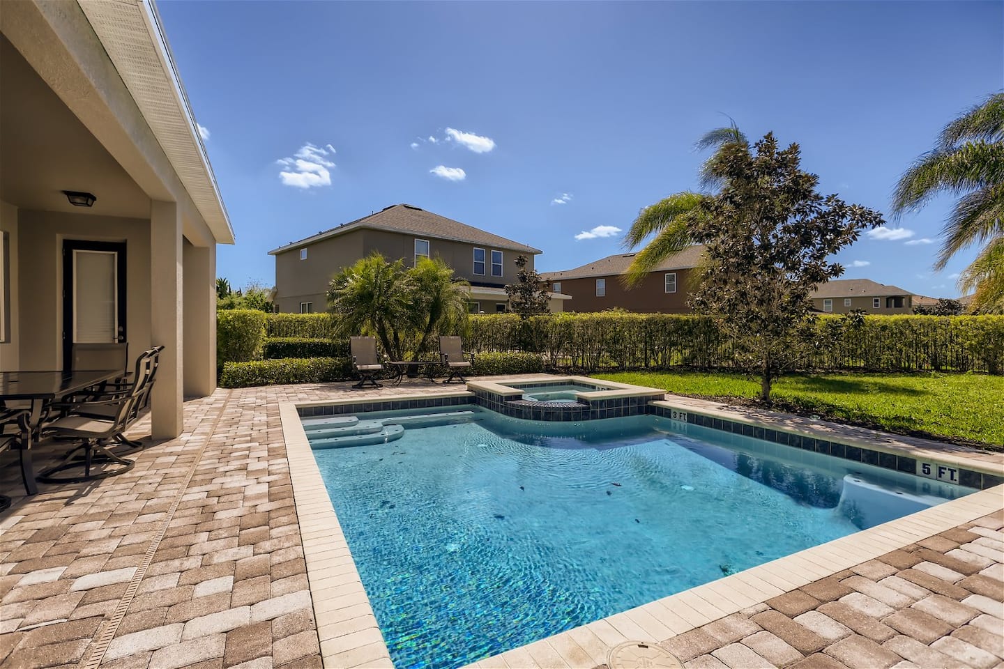 Pool with covered patio